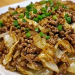 Low-Carb Mongolian Ground Beef and Cabbage