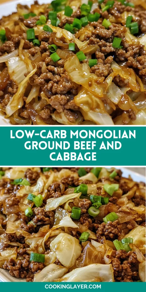 Low-Carb Mongolian Ground Beef and Cabbage