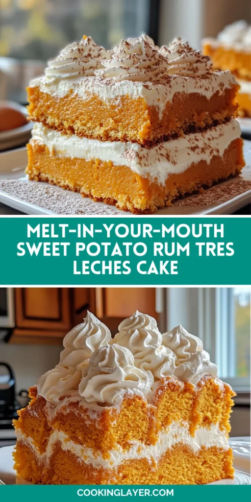 Melt-in-Your-Mouth Sweet Potato Rum Tres Leches Cake