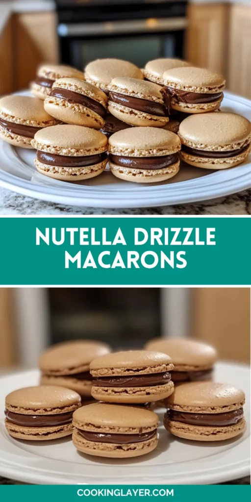 Nutella Drizzle Macarons