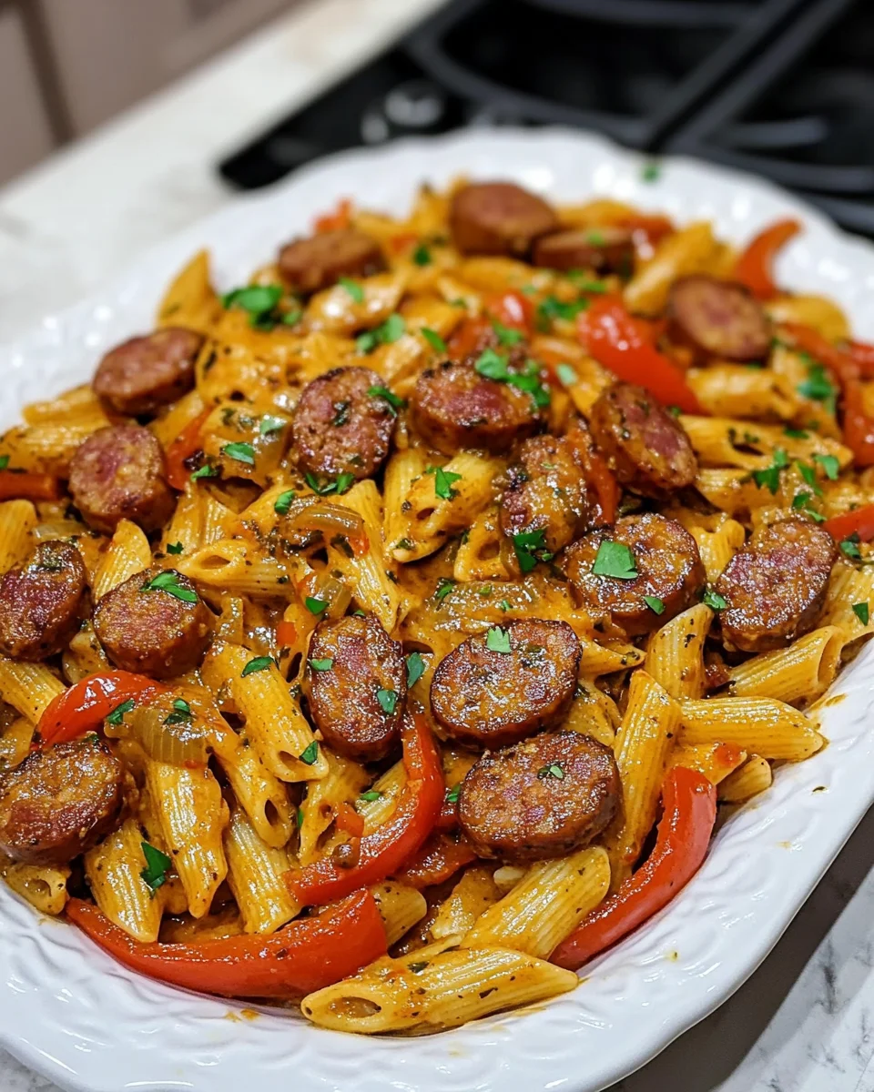 One Pot Creamy Cajun Sausage Pasta Made in 30 Minutes!