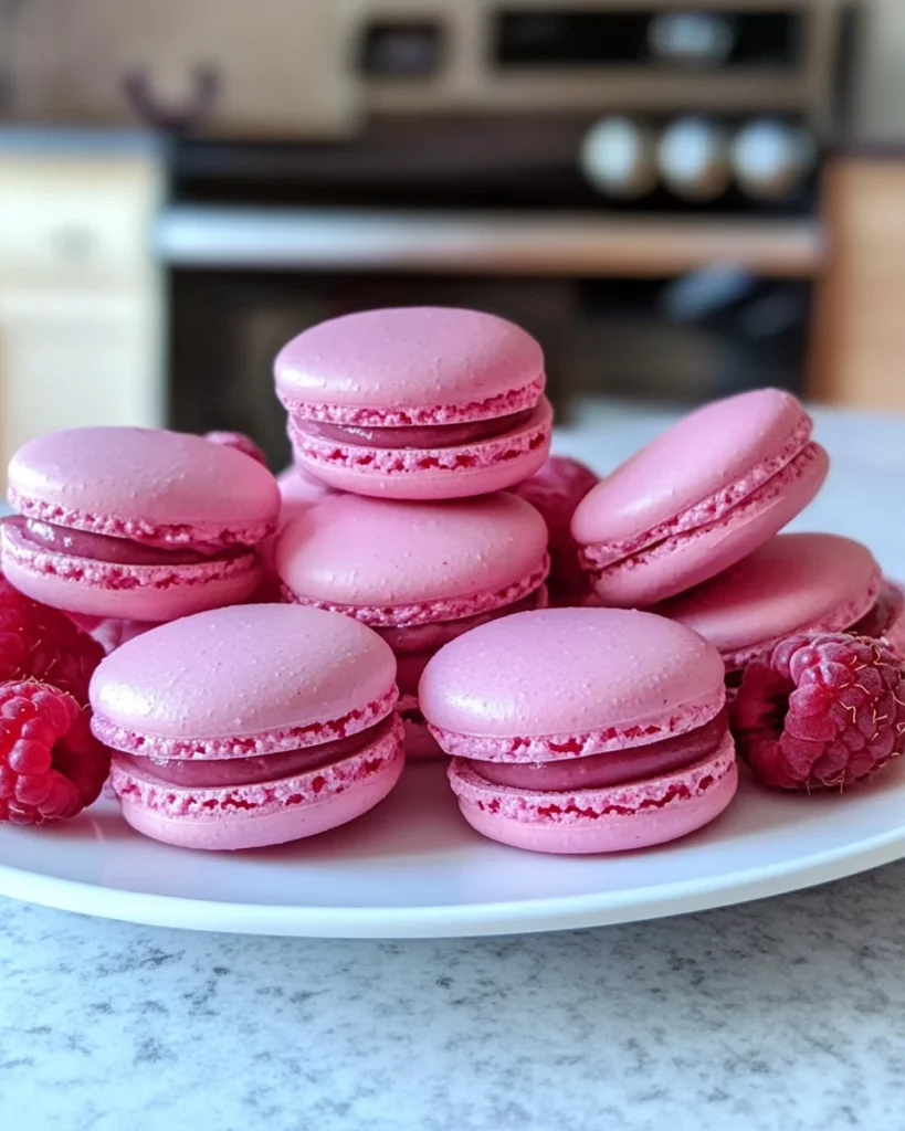 Raspberry Macarons