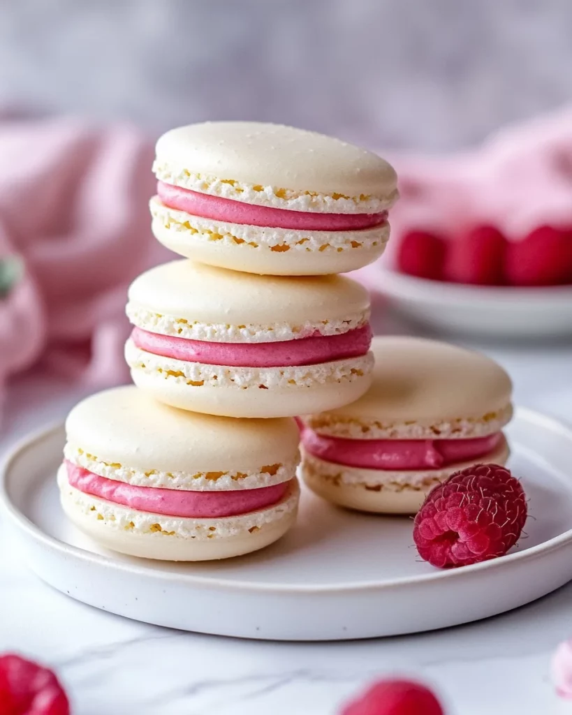 Raspberry Macarons