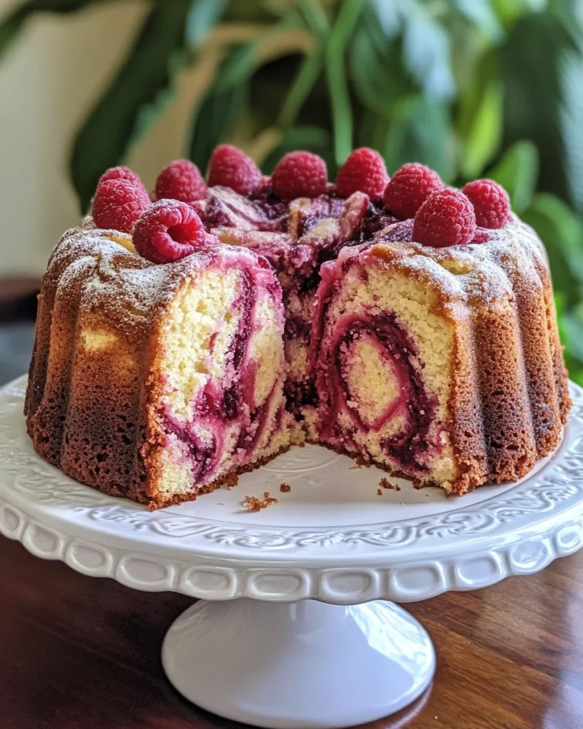 Rhubarb Raspberry Marble Cake