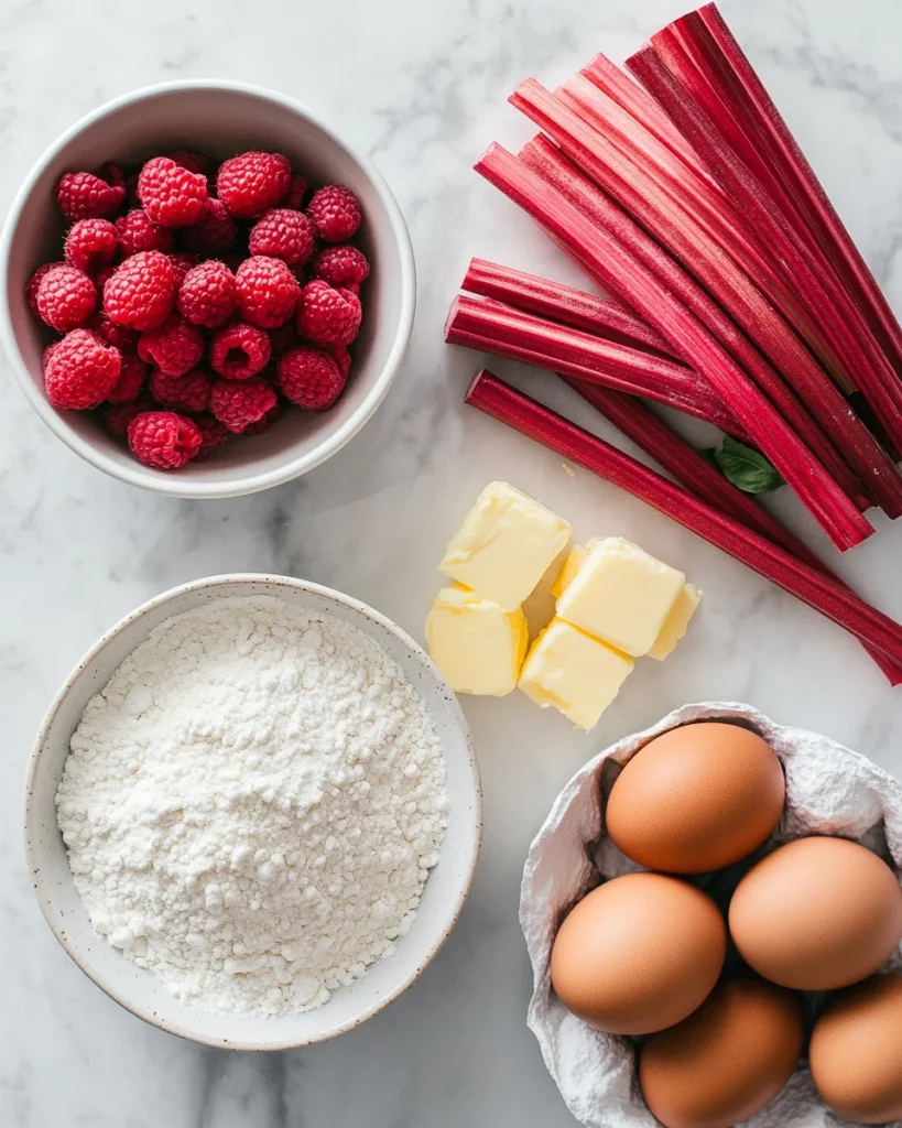 Rhubarb Raspberry Marble Cake