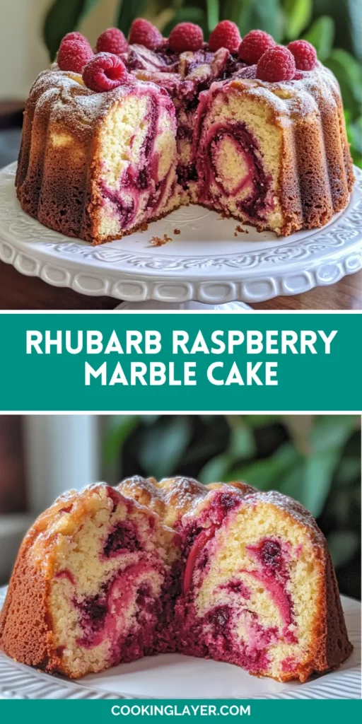 Rhubarb Raspberry Marble Cake