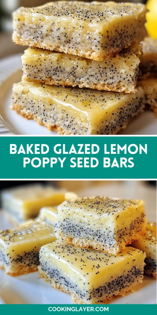 baked Glazed Lemon Poppy Seed Bars