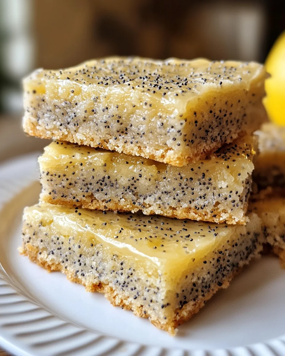 Baked Glazed Lemon Poppy Seed Bars that Delight Every Bite!