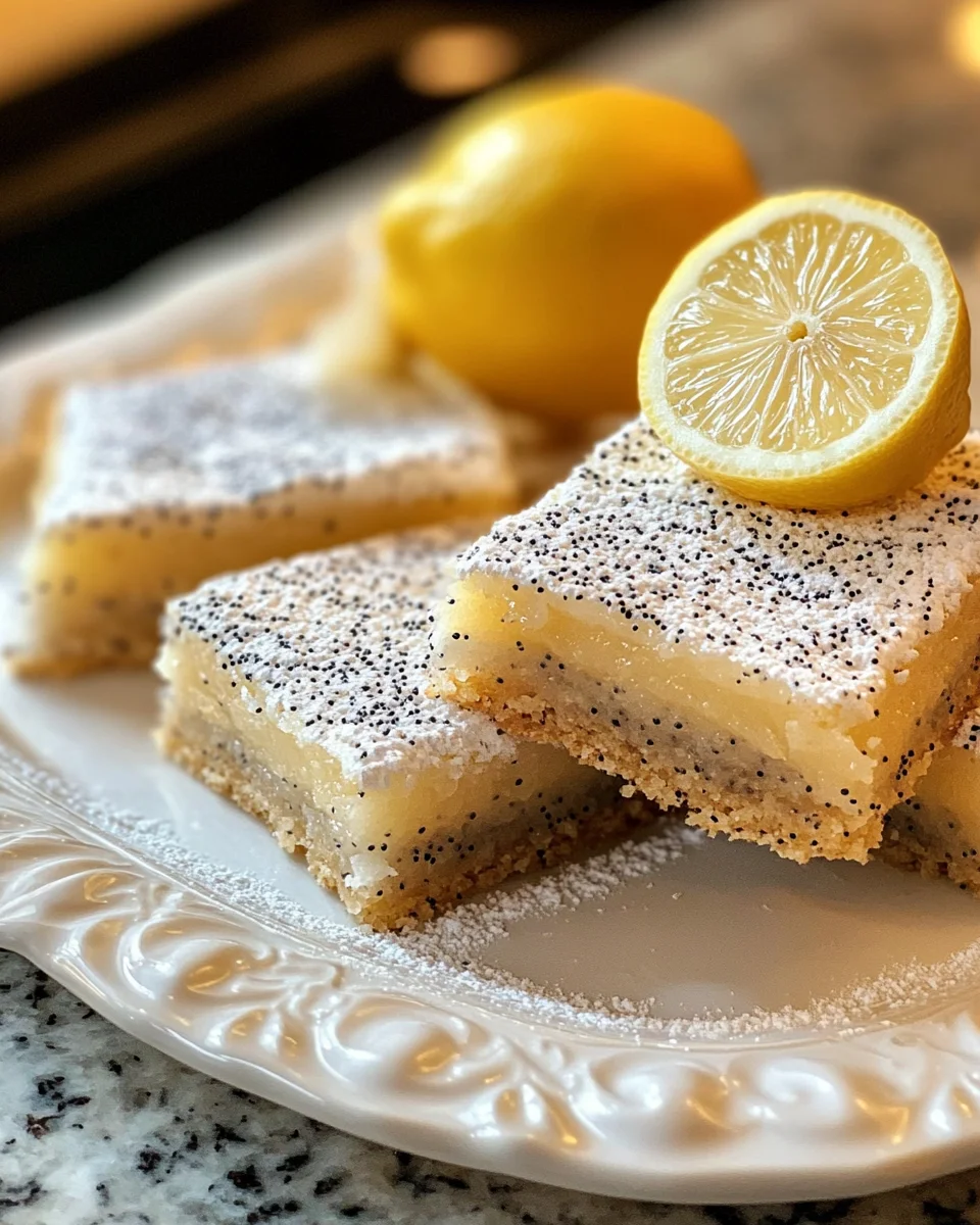 Baked Glazed Lemon Poppy Seed Bars: A Zesty Delight!