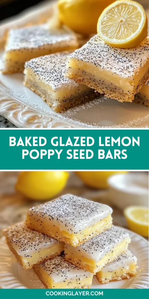baked Glazed Lemon Poppy Seed Bars