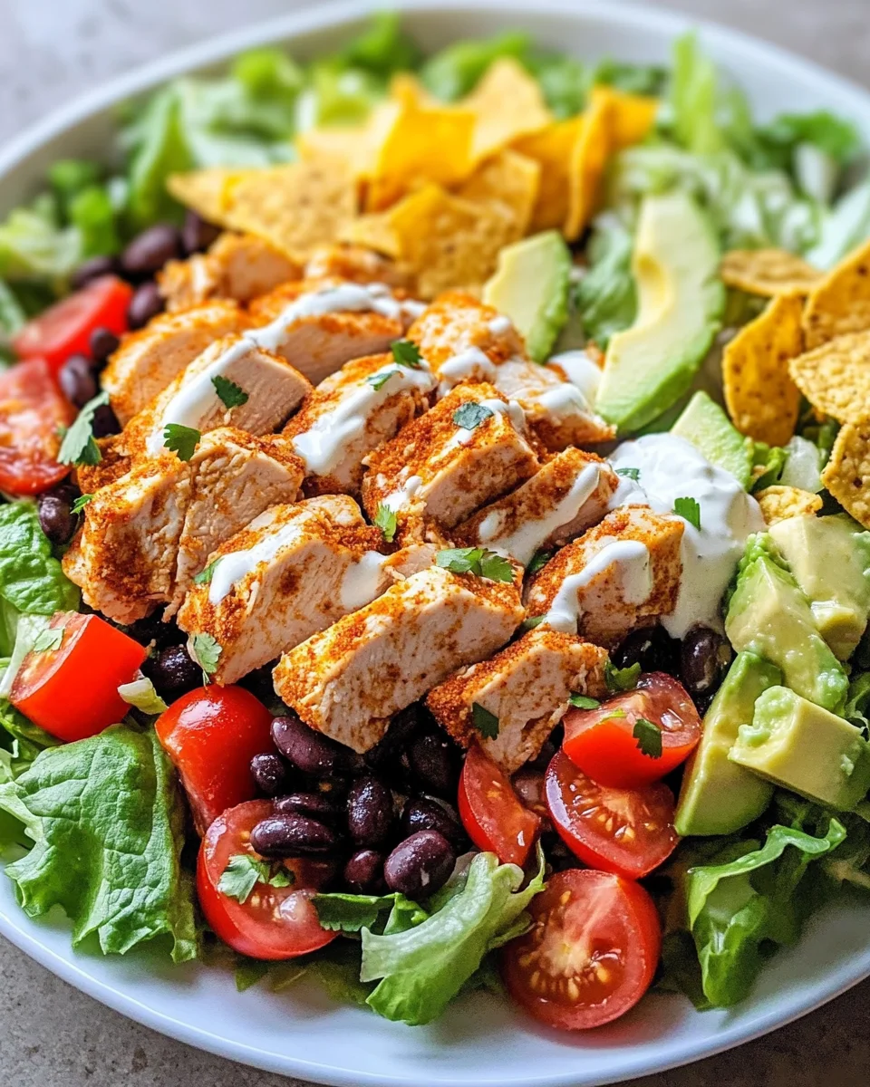 Loaded Chicken Taco Salad with Creamy Lime-Cilantro Dressing Loaded Chicken Taco Salad with Creamy Lime-Cilantro Dressing