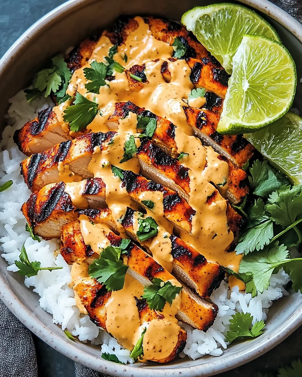 Sweet Chili Chicken Bowl with Coconut Lime Drizzle