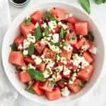 Watermelon Feta Salad with Mint and a Balsamic Glaze