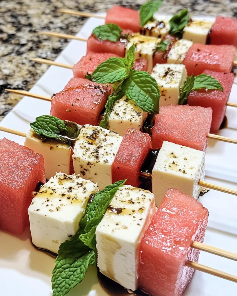 Watermelon, Feta, and Mint Skewers: A Refreshing Delight!