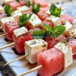 Watermelon, Feta, and Mint Skewers: A Refreshing Delight!