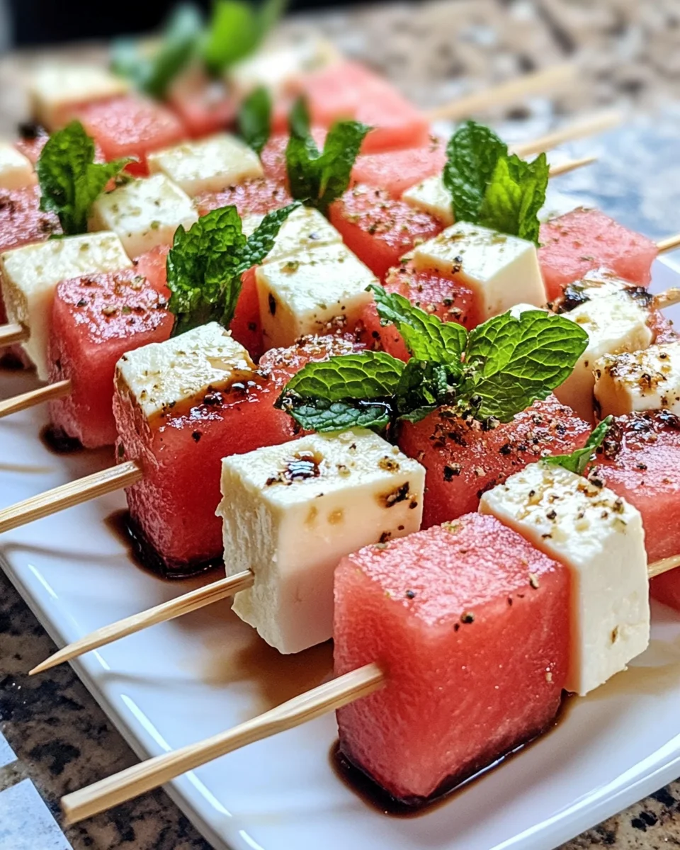 Watermelon, Feta, and Mint Skewers: A Refreshing Delight!