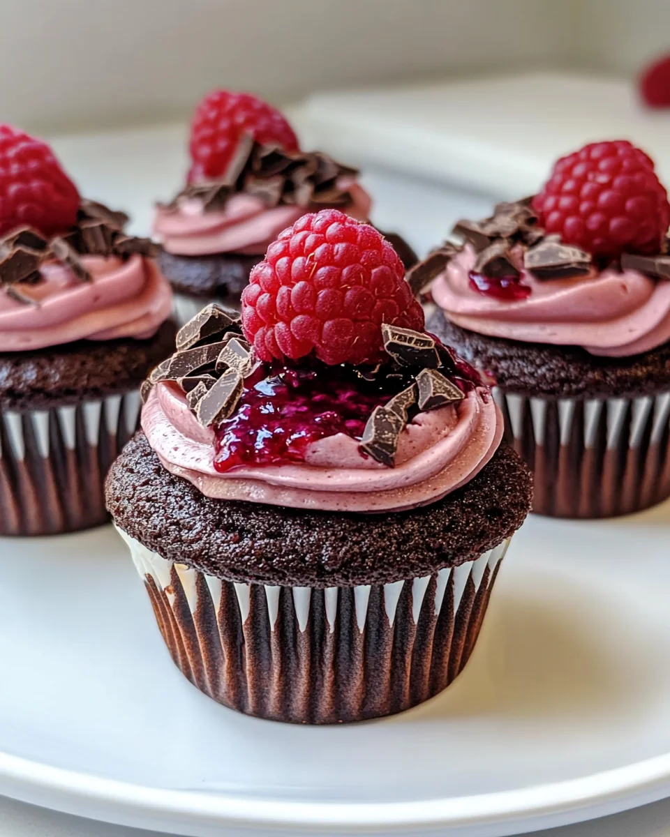 Raspberry Chocolate Lava Cupcakes