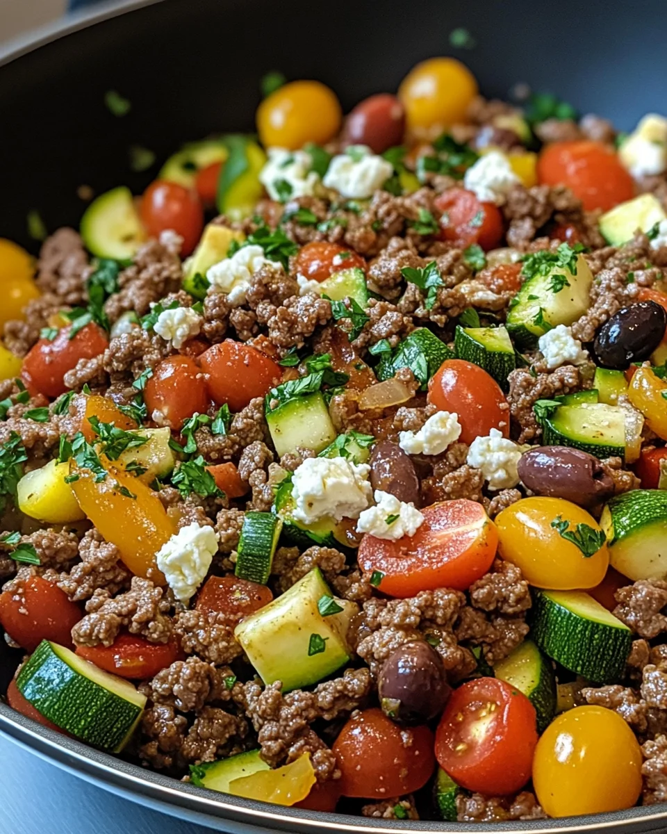 Mediterranean Ground Beef Stir Fry