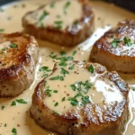 Smothered Boneless Pork Chops in Creamy Garlic Sauce