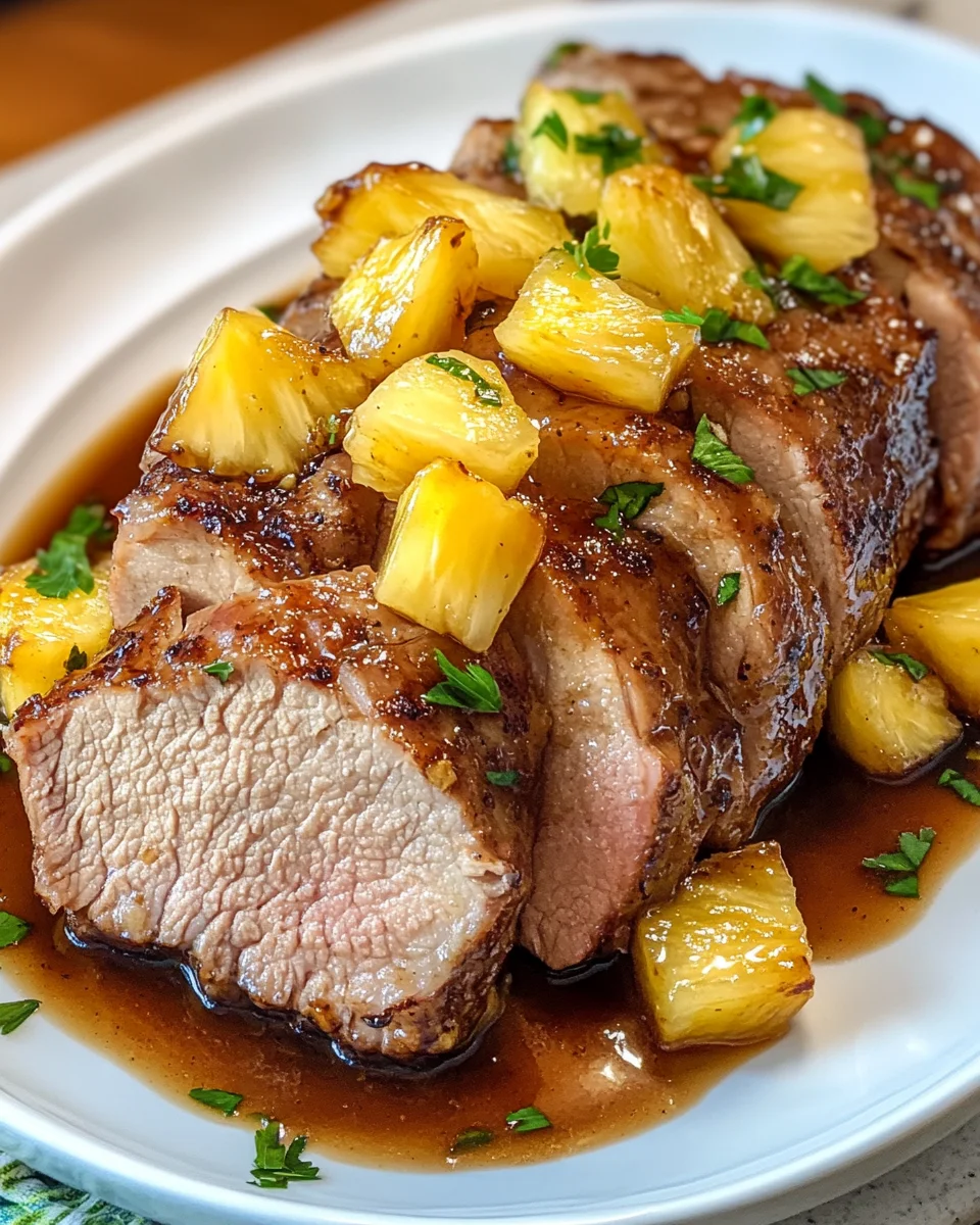 Slow Cooker Pineapple Pork Loin