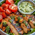 Chimichurri Grilled Chicken Bowl with Garlic Sauce