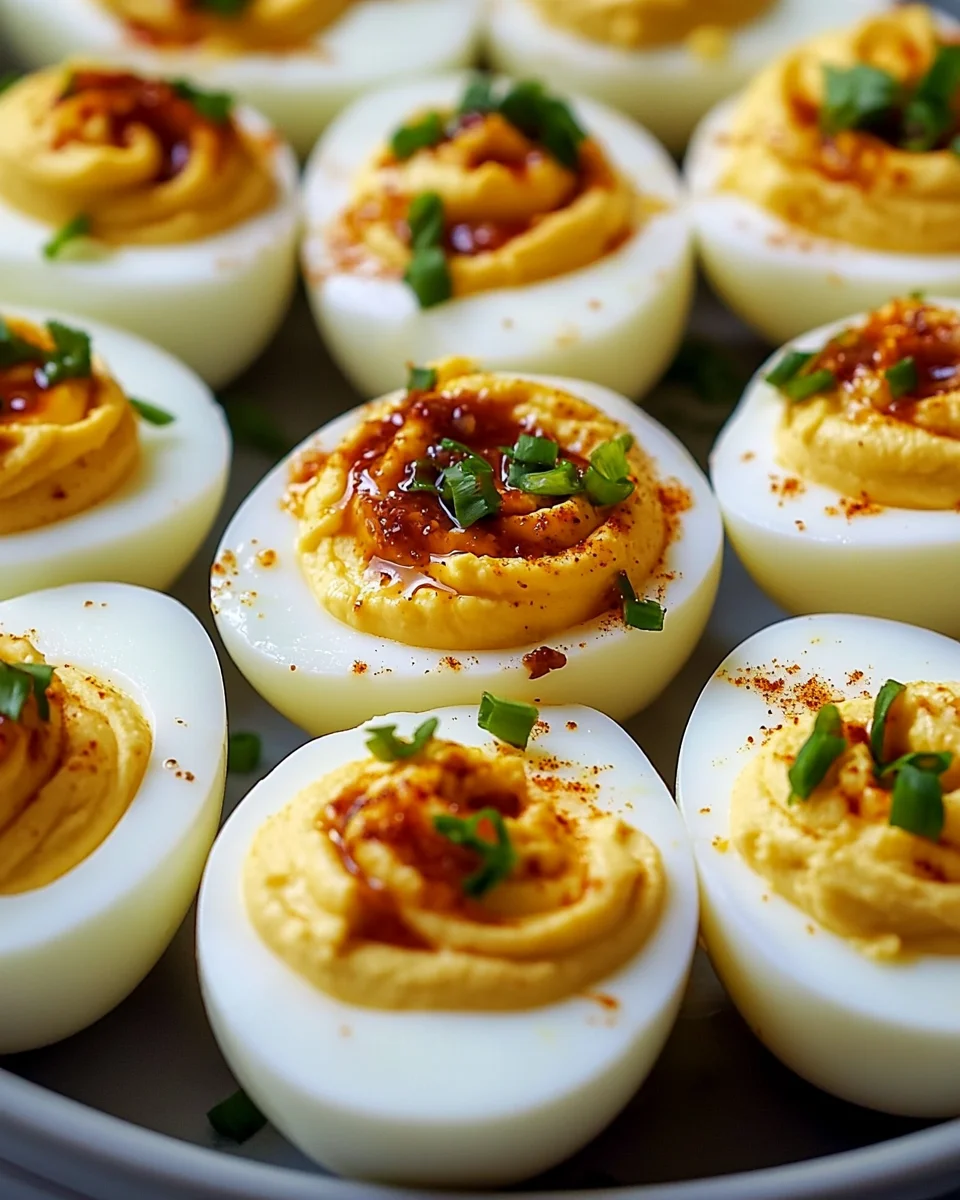Spicy Chili Garlic Deviled Eggs Recipe with a Fiery Kick