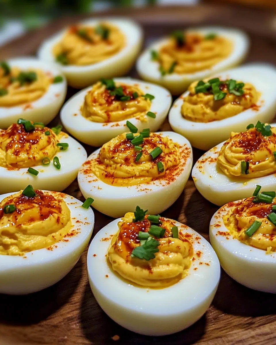 Spicy Chili Garlic Deviled Eggs Recipe with a Fiery Kick