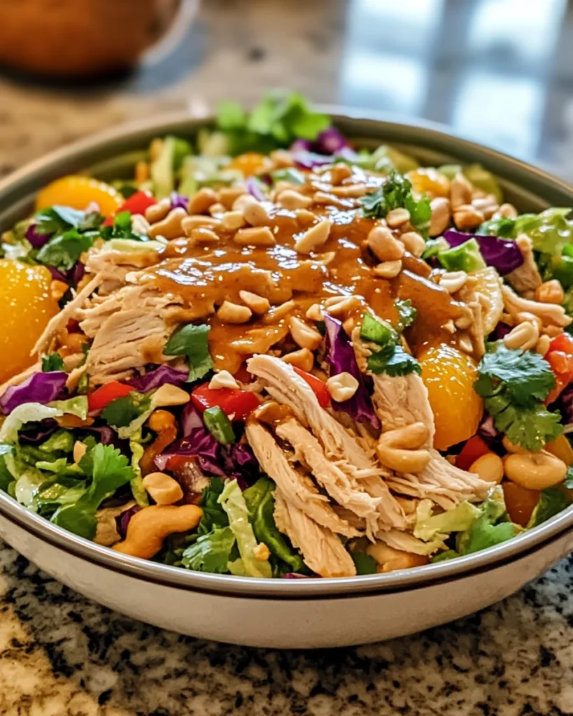 Thai Chicken Salad with Homemade Peanut Dressing