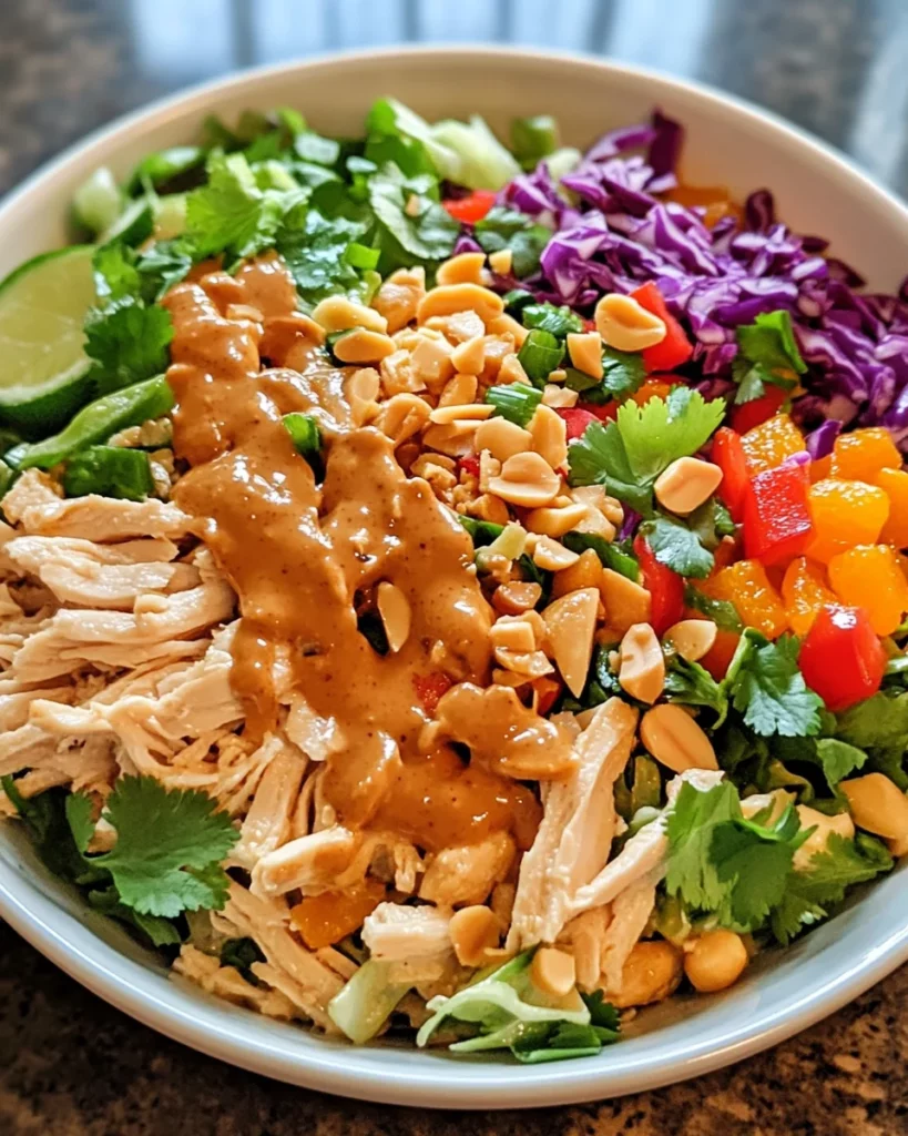 Thai Chicken Salad with Homemade Peanut Dressing