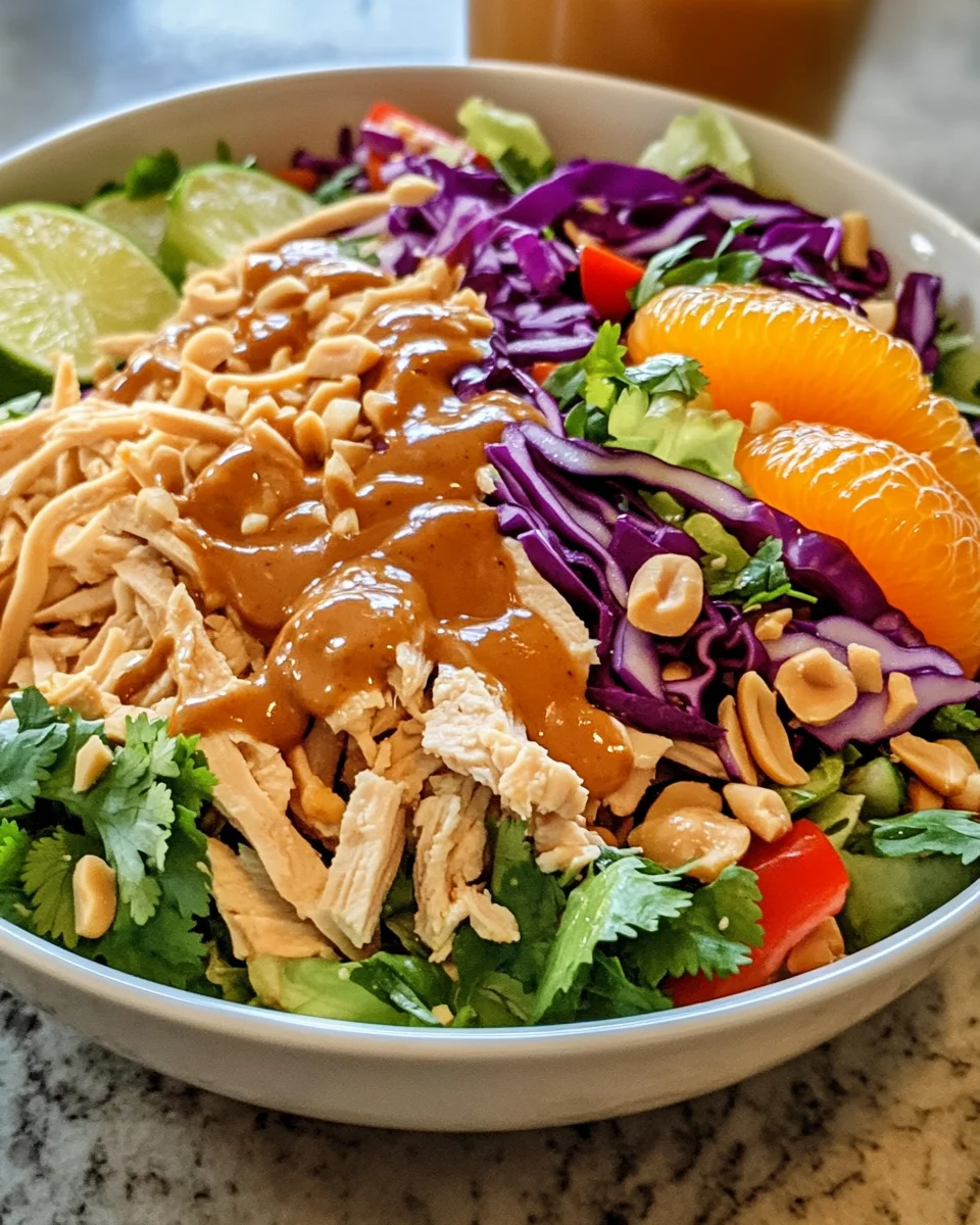 Thai Chicken Salad with Homemade Peanut Dressing