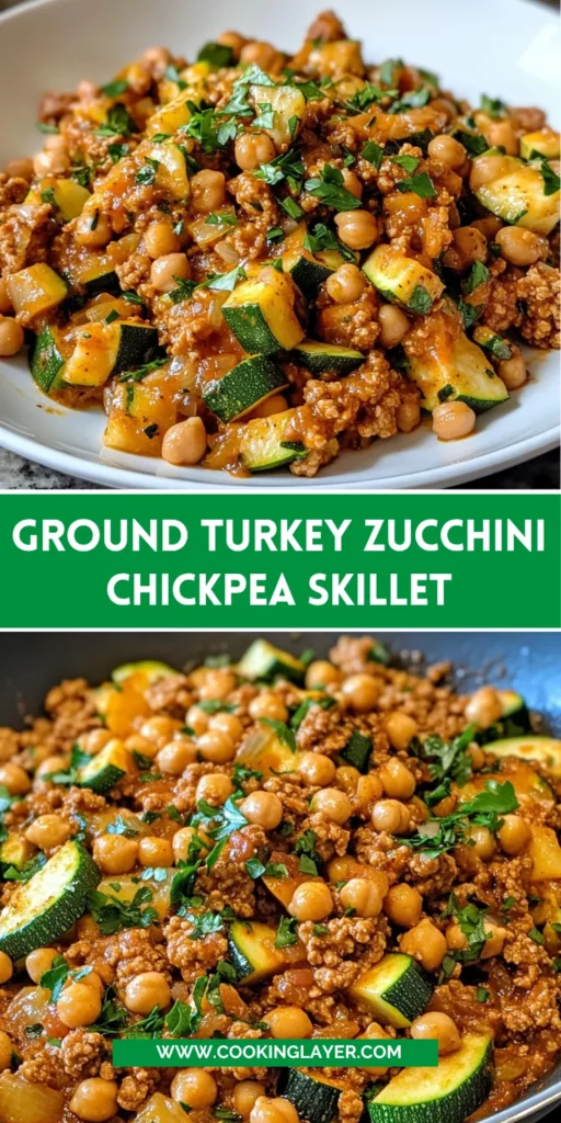 Ground Turkey Zucchini Chickpea Skillet