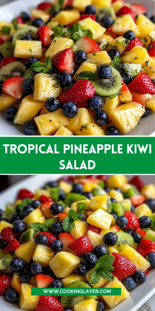 Tropical pineapple kiwi salad is a refreshing delight!