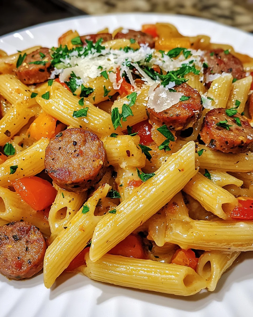 One Pot Creamy Cajun Sausage Pasta