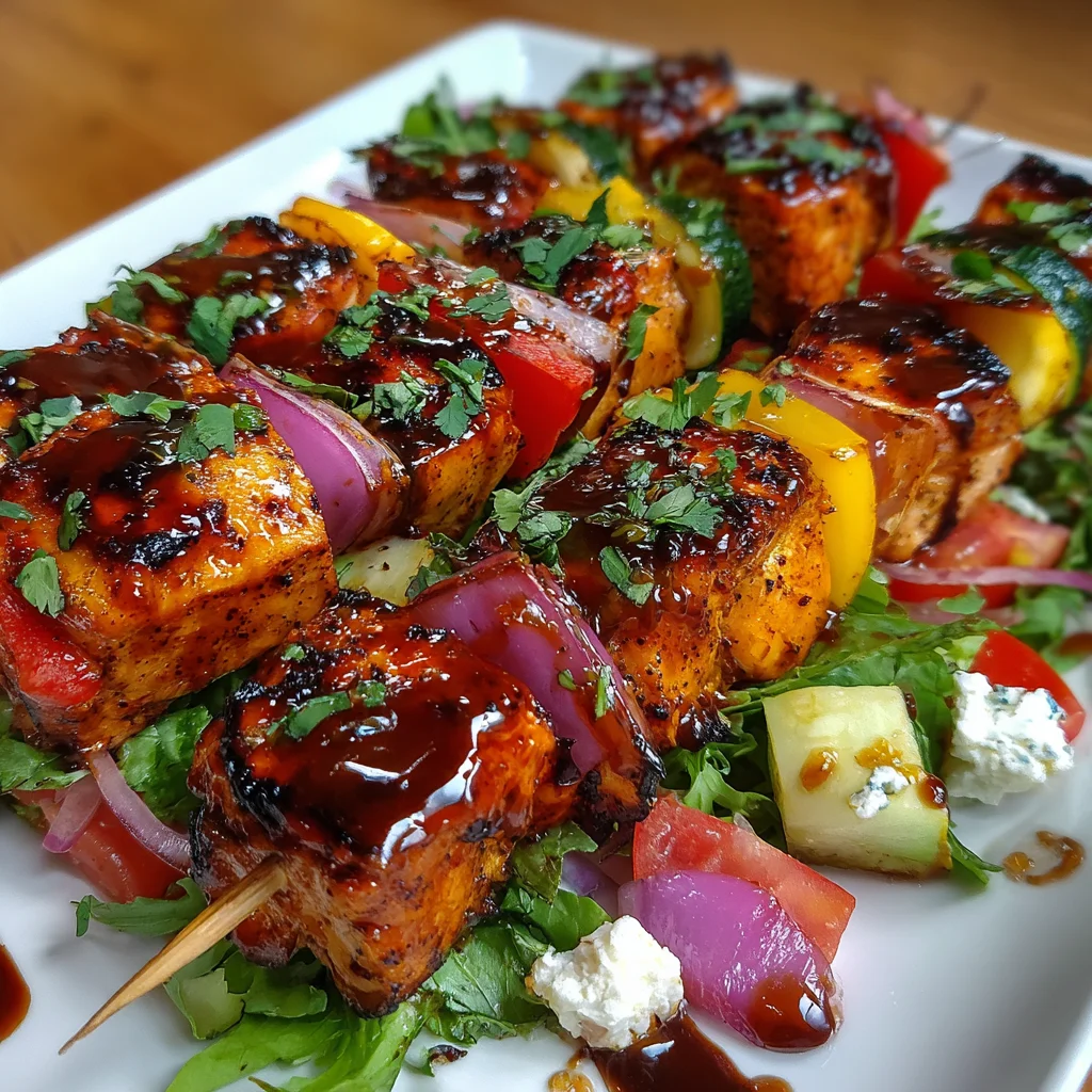 BBQ Chicken Skewer Salad