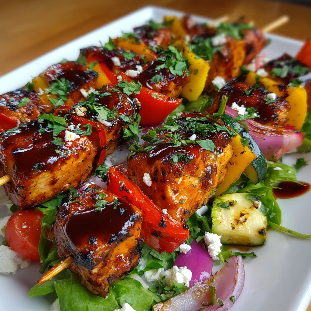 BBQ Chicken Skewer Salad
