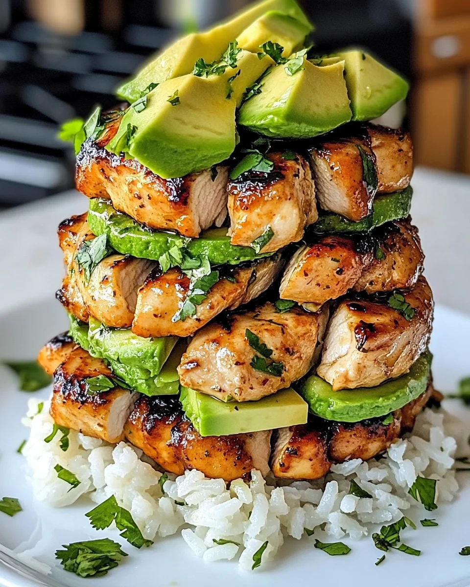 Honey Lime Chicken & Avocado Rice Stack