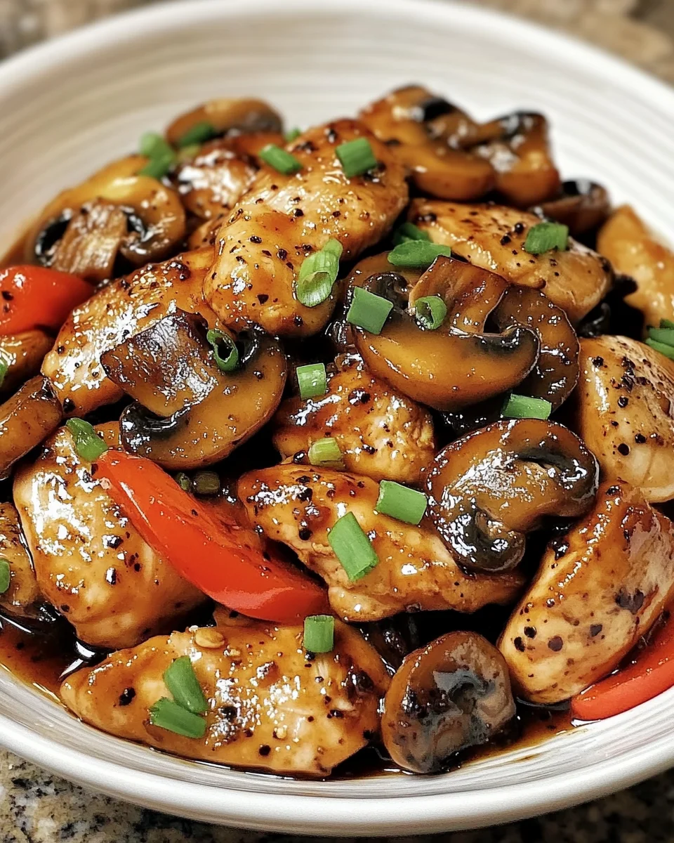 Black Pepper Chicken with Mushrooms