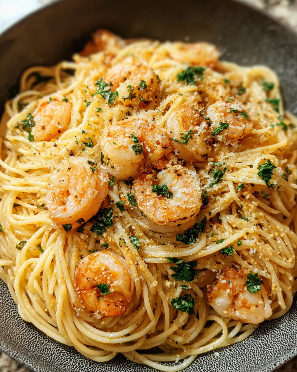 Lemon Garlic Parmesan Shrimp Pasta makes dinner effortless!