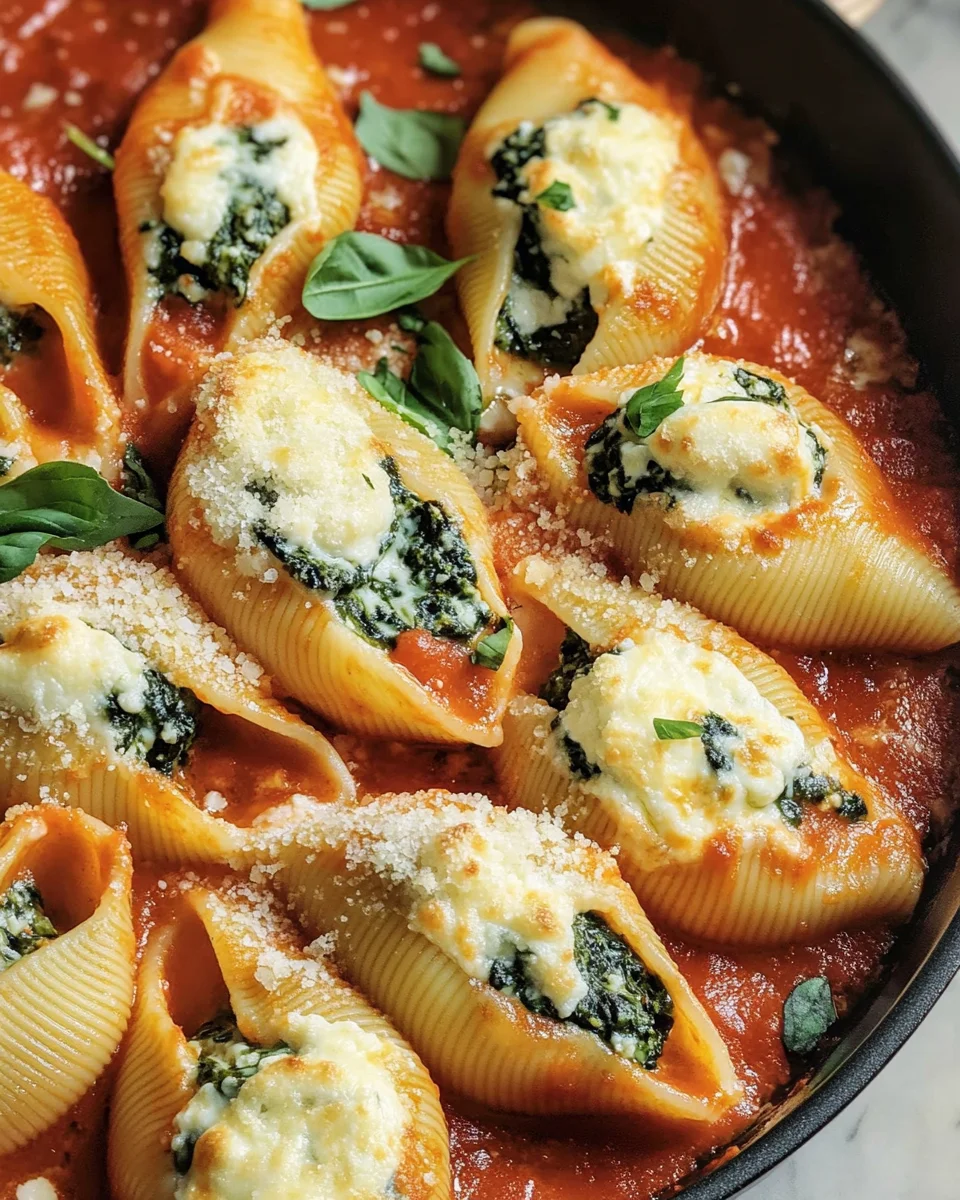 Easy Spinach & Ricotta Stuffed Shells for Dinner Tonight!