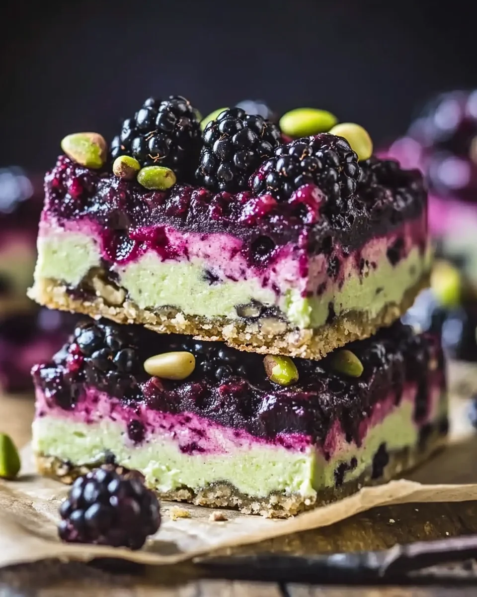 Blackberry Pistachio Dream Bars
