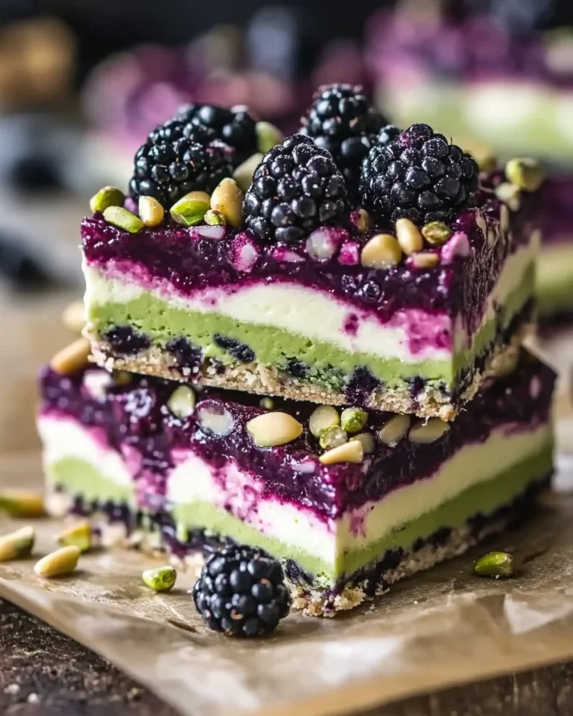 Blackberry Pistachio Dream Bars