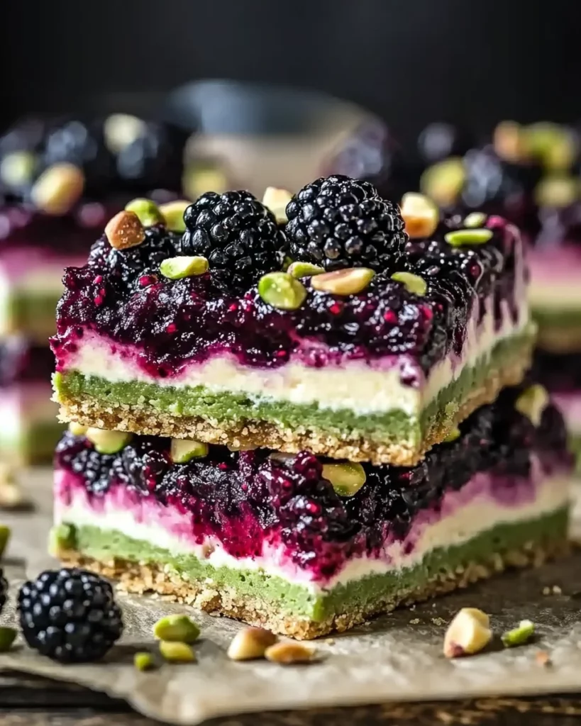 Blackberry Pistachio Dream Bars