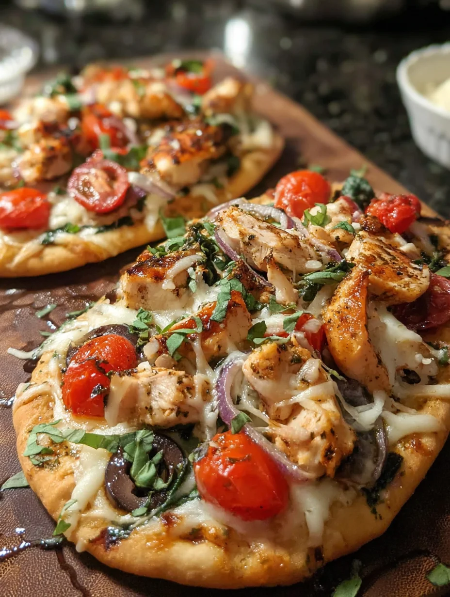 Tuscan Garlic Chicken Pita Pizzas: A Flavorful Twist!