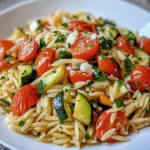 Garlic Parmesan Orzo with Roasted Vegetables