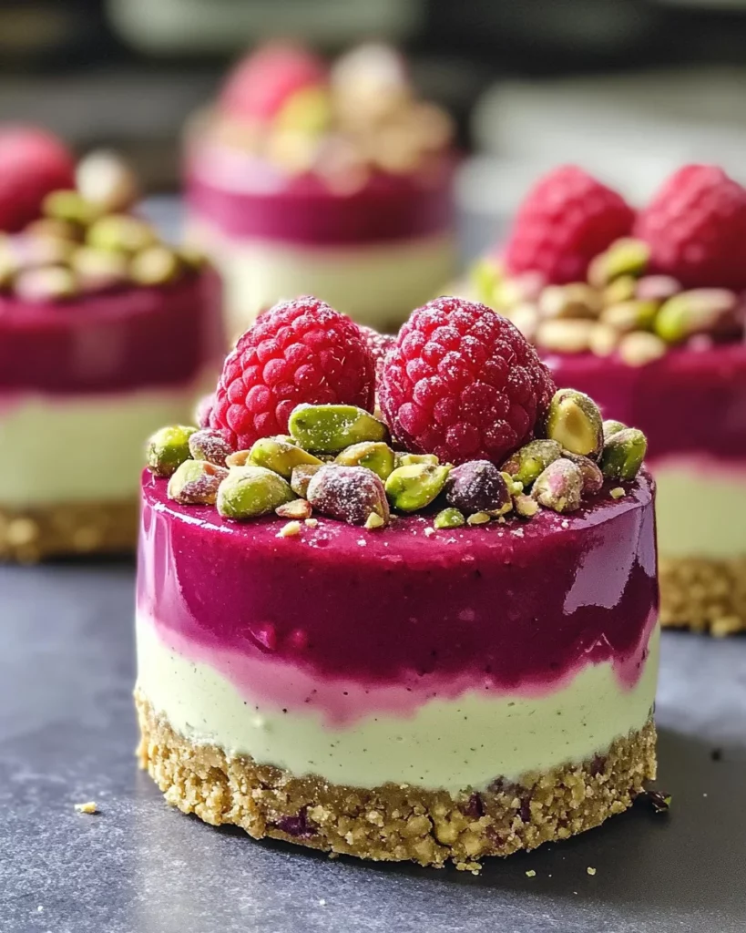 Raspberry Pistachio Mousse Cakes