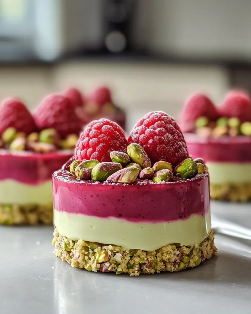 Raspberry Pistachio Mousse Cakes