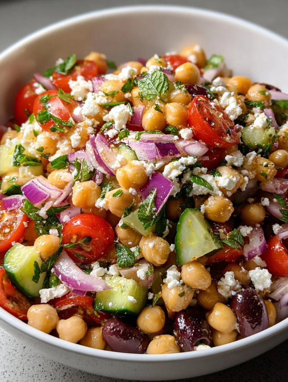 Mediterranean Chickpea Feta Salad