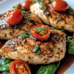 Balsamic Chicken Breast with Spinach and Tomatoes