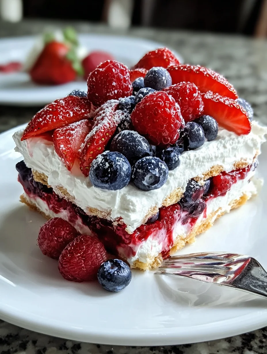 No Bake Summer Berry Lasagna