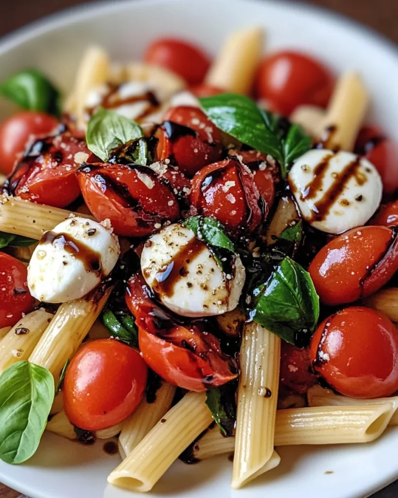 Caprese Pasta Salad with Balsamic Glaze